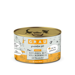 Grau Katze Geflügel mit Vollkornreis