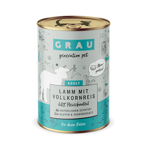 Grau Katze Lamm mit Vollkornreis