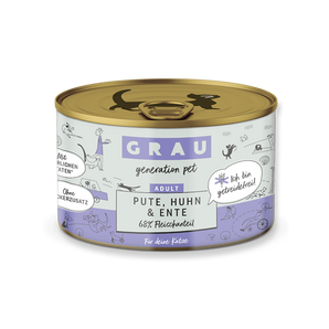 Grau Katze Pute, Huhn & Ente