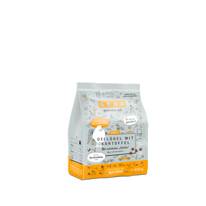 Grau Katze Geflügel mit Kartoffel