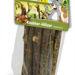 JR Nager Natur Snacks Knabber Hölzer Haselnuss