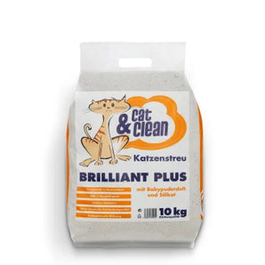 Katzenstreu Cat & Clean Brilliant Plus mit Babypuderduft und Silikat