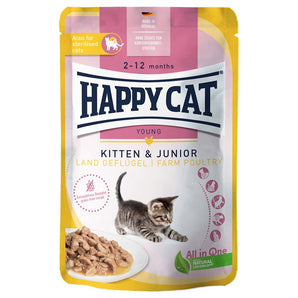 Happy Cat Meat in Sauce Kitten & Junior Land-Geflügel