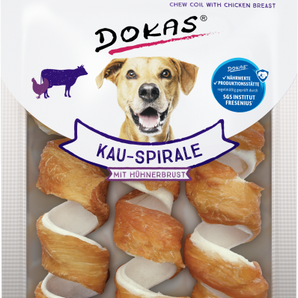 DOKAS Snack Hund Kauspirale mit Hühnerbrust