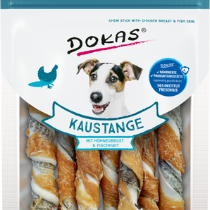 DOKAS Snack Hund Kaustange mit Hühnerbrust & Fischhaut