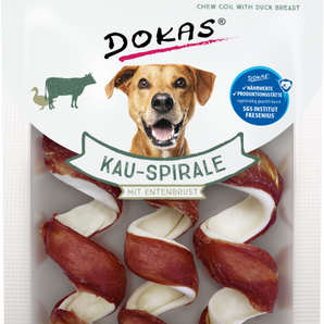 DOKAS Snack Hund Kauspirale mit Entenbrust