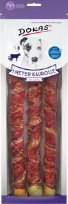 DOKAS Snack Hund 1 Meter Kaurolle mit Ente