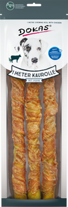 DOKAS Snack Hund 1 Meter Kaurolle mit Huhn