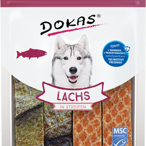 DOKAS Snack Hund Lachs in Streifen