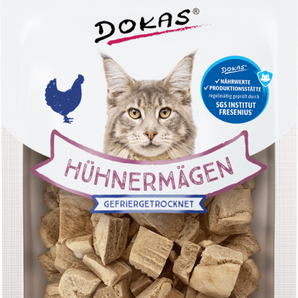 DOKAS Snack Katze Hühnermägen, gefriergetrocknet