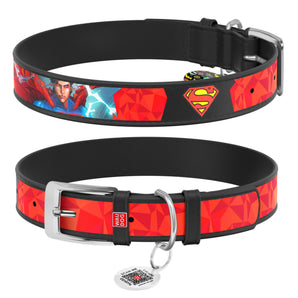 Halsbänder Collar WAUDOG "Superman1" mit QR-Pass Weiß