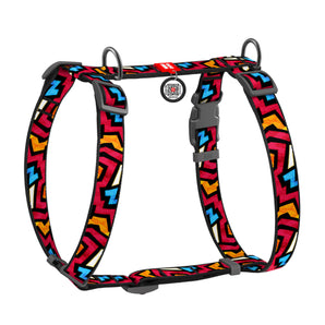 Hunde-H-Geschirr Collar WAUDOG Nylon "Graffiti" mit QR-Pass
