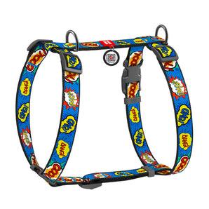 Hunde-H-Geschirr Collar WAUDOG Nylon "WOW" mit QR-Pass