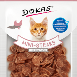 DOKAS Snack Katze Mini-Steaks Huhn & Fisch