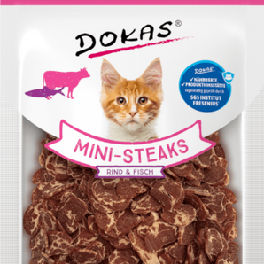 DOKAS Snack Katze Mini-Steaks Rind & Fisch