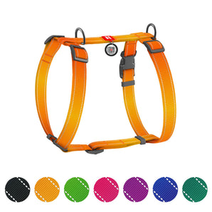 Hunde-H-Geschirr Collar WAUDOG Nylon Mono mit QR-Pass Orange