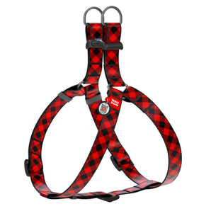 Hundegeschirr Collar WAUDOG Nylon "Red plaid" mit QR-Pass