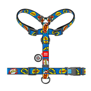 Hunde-H-Geschirr Collar WAUDOG Nylon "WOW" mit QR-Pass