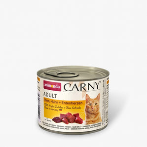 Animonda Cat Dose Carny Adult Rind & Huhn & Entenherzen/Streunerkatzen. Das gewählte Produkt ist nur für Streunerkatzen Hilfe verfügbar.