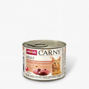 Animonda Cat Dose Carny Adult Huhn & Pute & Entenherzen/Streunerkatzen. Das gewählte Produkt ist nur für Streunerkatzen Hilfe verfügbar.