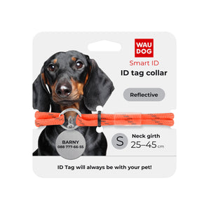 Smart ID Tieranhänger Collar WAUDOG Paracord-Halsband Orange
