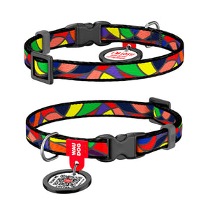 Halsbänder Collar Nylon WAUDOG "Vitrage" mit QR-Pass