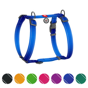 Hunde-H-Geschirr Collar WAUDOG Nylon Mono mit QR-Pass Blau