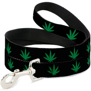 Buckle-Down Führleine "Marijuana Leaf:Black/Green"