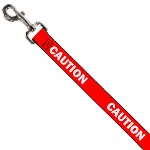 Buckle-Down Führleine "CAUTION: Red/White"