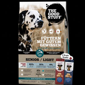 The Goodstuff Dog Senior & Adult Ligh Lachs+ 2 Gratis-Snacks