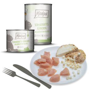 MjAMjAM leckere Mahlzeiten schmackhaftes Hühnchen an gedünstetem Sellerie