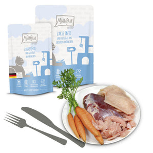 MjAMjAM Quetschies leckere zarte Ente & Geflügel an leckeren Möhrchen
