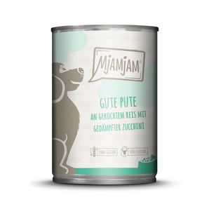 MjAMjAM leckere Mahlzeiten gute Pute an gekochtem Reis mit gedämpfter Zucchini