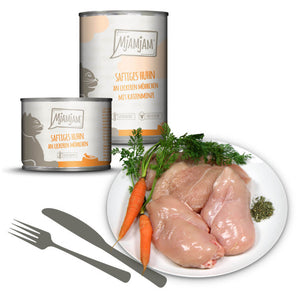 MjAMjAM leckere Mahlzeiten saftiges Huhn an leckeren Möhrchen