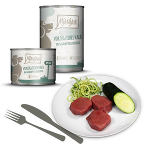 MjAMjAM leckere Mahlzeiten vorzügliches Kalb an gedämpfter Zucchini