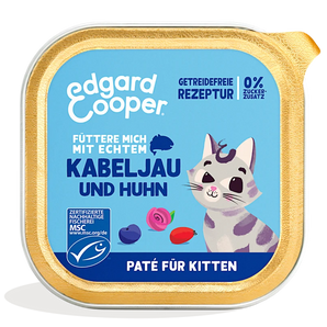 Edgard & Cooper Kitten Paté Kabeljau & Huhn mit Blaubeeren