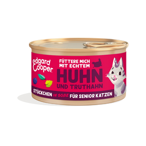Edgard & Cooper Katze Senior Stückchen in Sauce Huhn & Truthahn mit Blaubeeren
