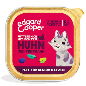 Edgard & Cooper Katze Senior Paté Huhn & Truthahn mit Blaubeeren