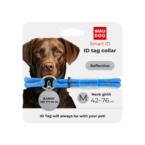 Smart ID Tieranhänger Collar WAUDOG Paracord-Halsband Blau