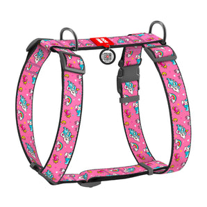 Hunde-H-Geschirr Collar WAUDOG Nylon "Unicorns" mit QR-Pass