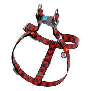 Hundegeschirr Collar WAUDOG Nylon "Red plaid" mit QR-Pass