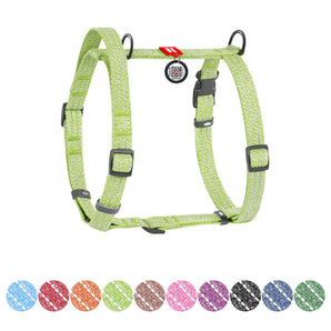 Hunde-H-Geschirr Collar WAUDOG Baumwolle Recycled mit QR-Pass Hellgrün