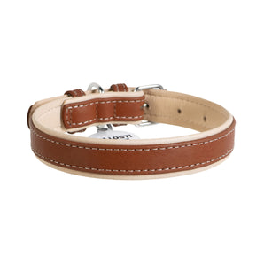 Halsbänder Collar WAUDOG Soft mit QR-Pass Braun