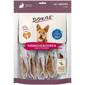 DOKAS Snack Hund Kaninchenohren mit Fell getrocknet