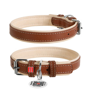 Halsbänder Collar WAUDOG Soft mit QR-Pass Braun