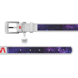Halsbänder Collar WAUDOG "NASA21" mit QR-Pass Weiß