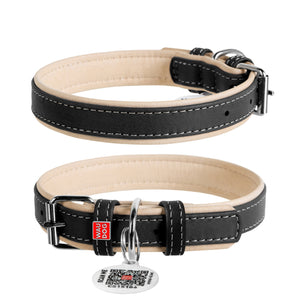 Halsbänder Collar WAUDOG Soft mit QR-Pass Schwarz