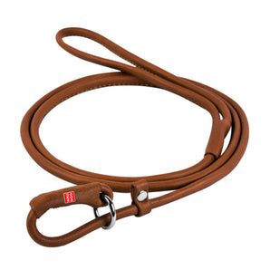 Echtleder-Hundeleinenhalter Collar WAUDOG Soft 135cm, Braun