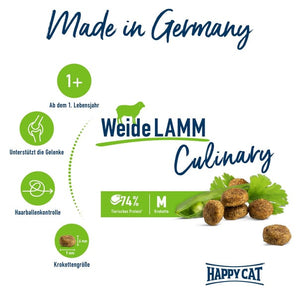 Happy Cat Culinary Adult Weide-Lamm/Streunerkatzen. Das gewählte Produkt ist nur für Streunerkatzen Hilfe verfügbar.
