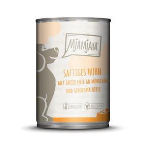 MjAMjAM leckere Mahlzeiten saftiges Huhn mit zarter Ente an Möhrchen u. gekochter Hirse